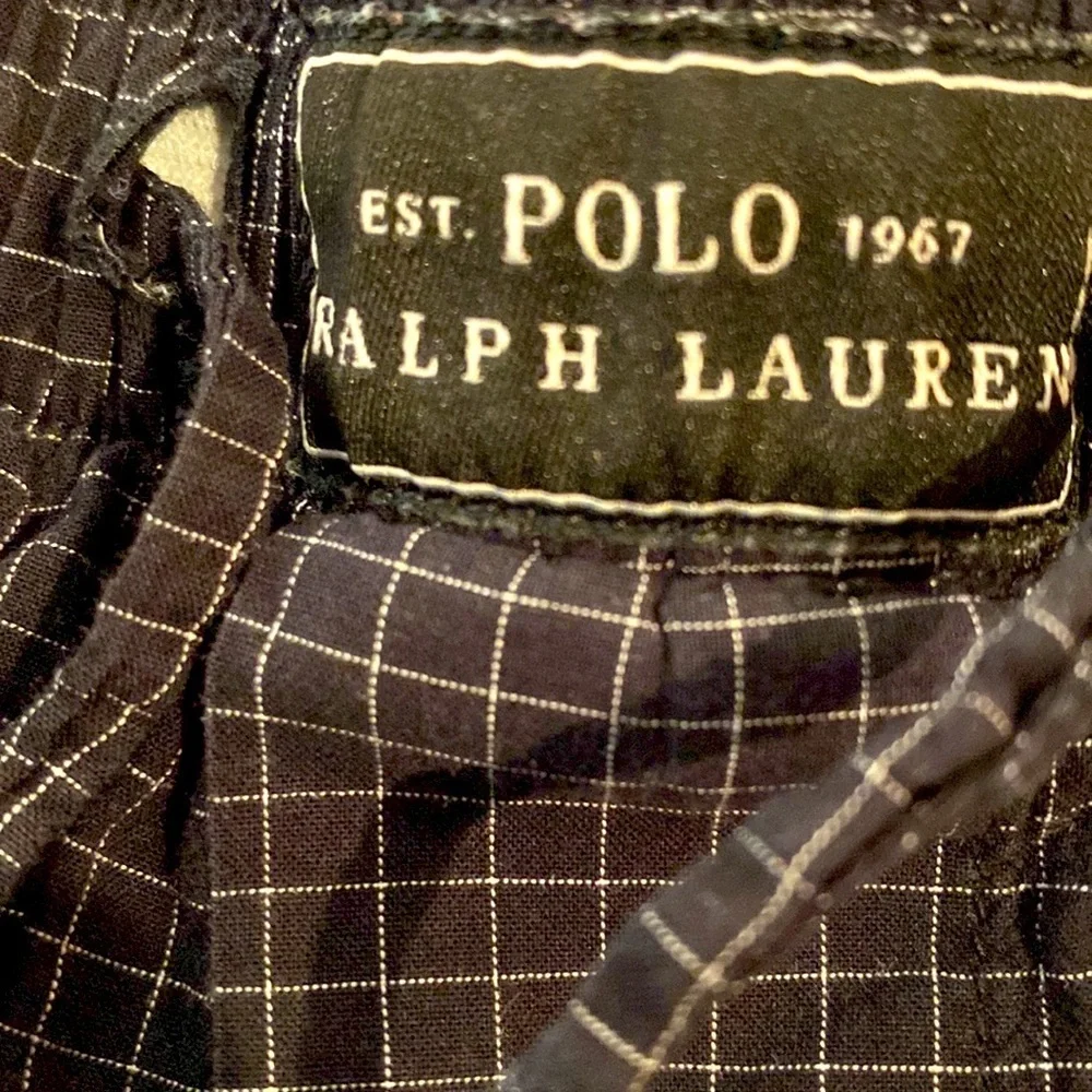 POLO RALPH LAUREN NAVY BLUE WHITE LOUNGE PANTS SLEEPWEAR PAJAMA BOTTOMS Sz L EUC